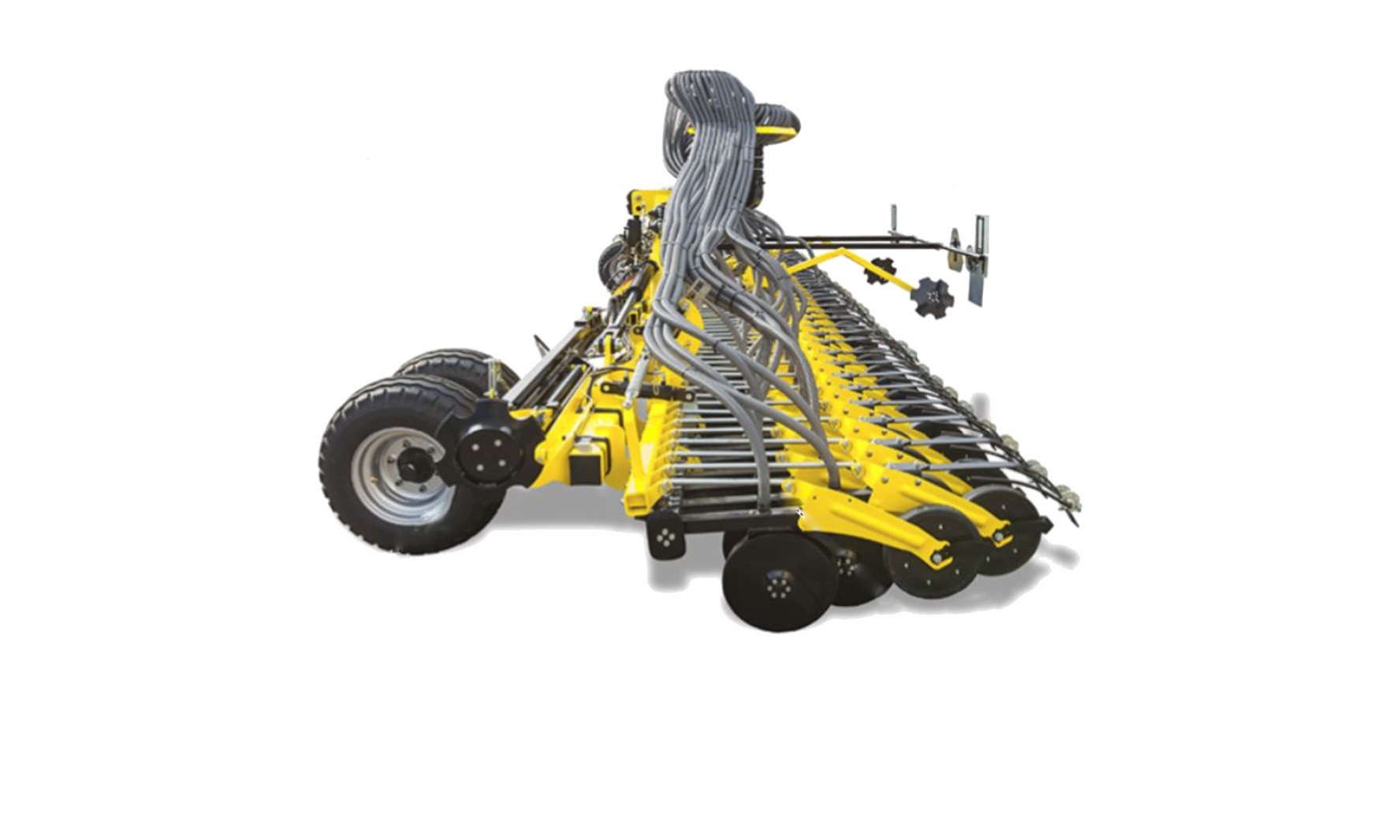 CORSA CN Bară de semănat

 	Brăzdare de semănat cu disc dublu montate pe paralelogram.
 	Distanța între rânduri de 12,5 cm și 16,7 cm.
 	Însămânțare de calitate datorită presiunii ridicate pe brăzdarul de semănat (până la 130 kg).
 	Opțiune de reglare hidraulică a presiunii și adâncimii de lucru a brăzdarelor de semănat.
 	Opțiunea de a dezactiva jumătate din lățimea de lucru.
 	Opțiunea de a aplica îngrășământ în același timp cu semințele în cazul unui agregat cu sistemul combo CS 5000.